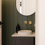 Bathroom, bathroom featuring dark green and white