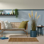 Living area, blue living area, living are featuring Resene Dusted Blue