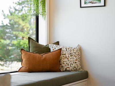 Warm neutrals and blush hues bring this Oratia home to life Warm neutrals and blush hues bring this Oratia home to life