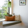 Window nook with walls painted in Resene Quarter Truffle and trims in Resene Half Rice Cake