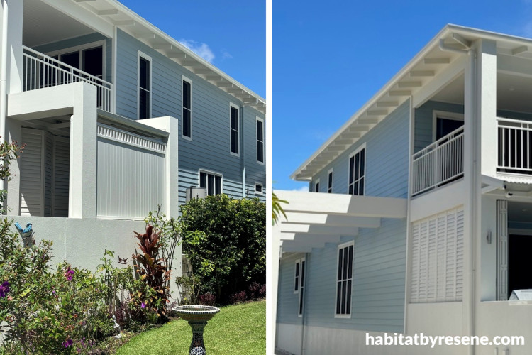 House exterior featuring gentle blue Resene Bounty
