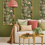 Living room featuring Resene paints and Resene wallpaper