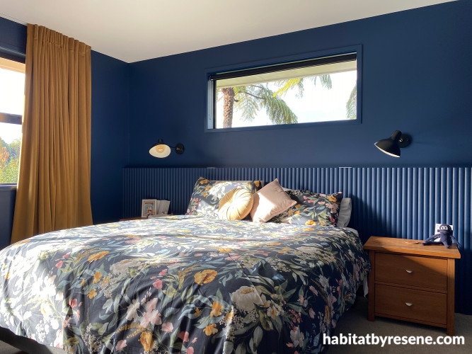 Bedroom, bold blue master bedroom, blue bedroom