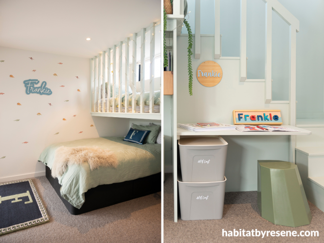 Children's bedroom, kids bedroom, kids bedroom featuring Resene Quarter Robin Egg Blue