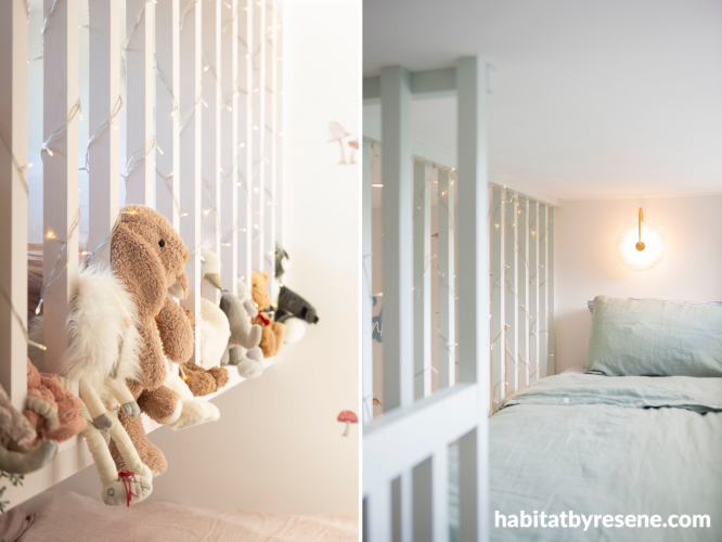 Children's bedroom, neutral children's bedroom, kids bedroom featuring Resene Quarter Robin Egg Blue