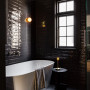 Bathroom, dark bathroom, dramatic bathroom, black and white bathroom