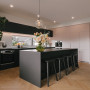 Kitchen, black and white kitchen, black and white kitchen featuring Resene Soothe