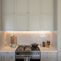 Kitchen, white kitchen, neutral kitchen, kitchen featuring Resene Quarter Taupe