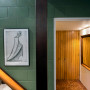 Stairwell and hallway, stairwell and hallway featuring dark green, stairwell featuring Resene Paddock
