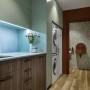Laundry featuring cabinetry in Resene Peace