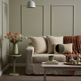 Living room featuring walls in Resene Kangaroo