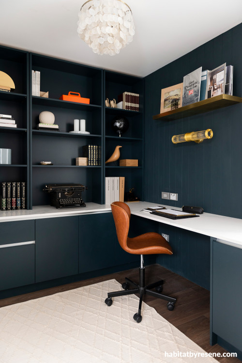 Moody home office, home office