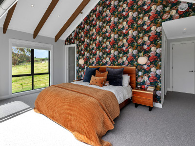 Charming colour, bold wallpaper and rolling hills in Kaiwaka