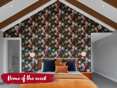 Charming colour, bold wallpaper and rolling hills in Kaiwaka Charming colour, bold wallpaper and rolling hills in Kaiwaka