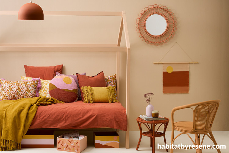 Kids Bedroom, Earth Tones, Canopy Bed, Upcycling, Resene