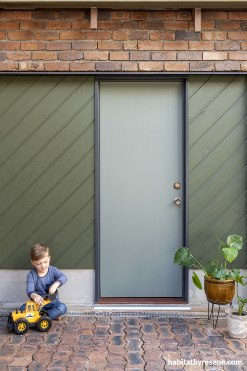 Home front door in Resene custom-match.