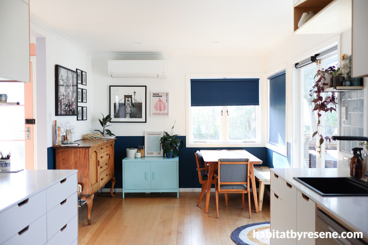 Dining room in half-and-half colours
