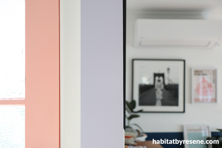 Home entrance in Resene Cornflower, walls in Resene Alabaster