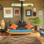 Living room, green living room, earthy green living room