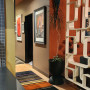 Hallway, mid-century inspired hallway, vibrant hallway, bold hallway