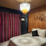 Bedroom, moody bedroom, bedroom with feature wall