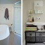 bathroom, freestanding bath, freestanding tub, neutral bathroom, grey and white bathroom, resene