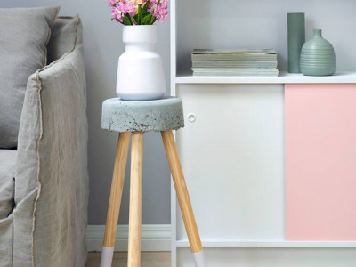 Bright ideas: Concrete bedside table