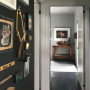 hallway, art, black