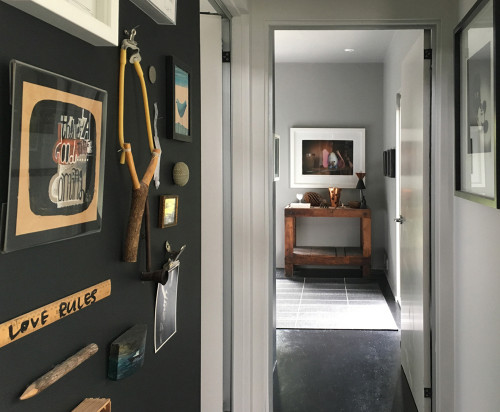 hallway, art, black