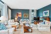 blue, living room, earthquake rebuild, home makeover inspiration, dark blue interiors
