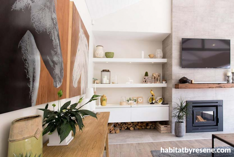 white, living room, scandinavian