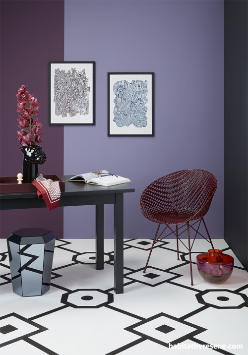 purple decorating, decorating with purple, purple decor, purple interior, resene 