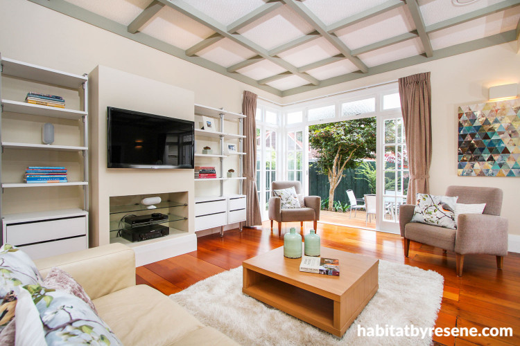 white, green, living room, neutrals