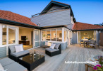 house exterior, blue exterior, blue house, painted weatherboards, weatherboard exterior