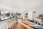 kitchen, white kitchen, open plan living, dining room, white dining room, sunny kitchen 