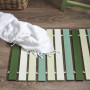duckboard mat, bathroom mat, front door mat, painted timber slats, green bathroom
