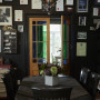 dining room, black dining room, black paint, black walls