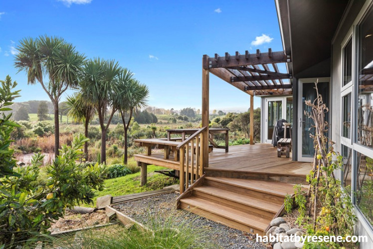 house exterior, deck, outdoor living, garden, black house, black exterior, exterior stain