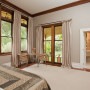 villa, renovation, stained glass window, bedroom, neutrals, neutral bedroom