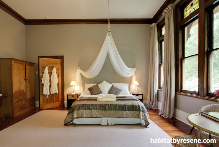 villa, bedroom, neutrals, brown bedroom, villa bedroom, vintage, renovation