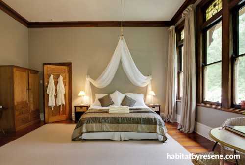 villa, bedroom, neutrals, brown bedroom, villa bedroom, vintage, renovation
