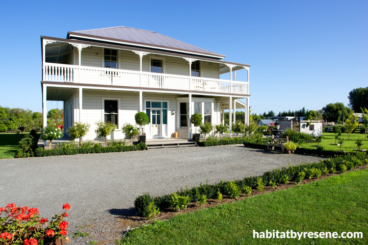 country house, homestead, white house, verandah, garden, renovation