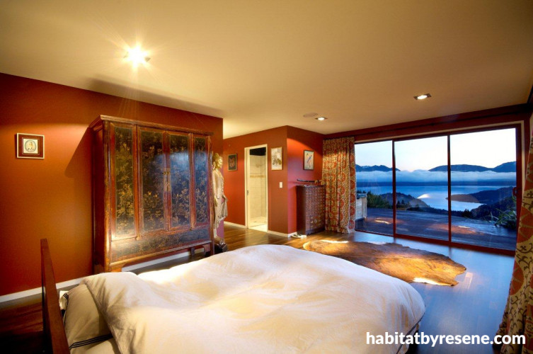 burgundy paint, burgundy bedroom, feature wall, master bedroom, red bedroom