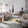 living room, lounge, retro lounge, white living room, painted brick wall, concrete floors 