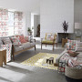 living room, lounge, retro lounge, white living room, painted brick wall, concrete floors