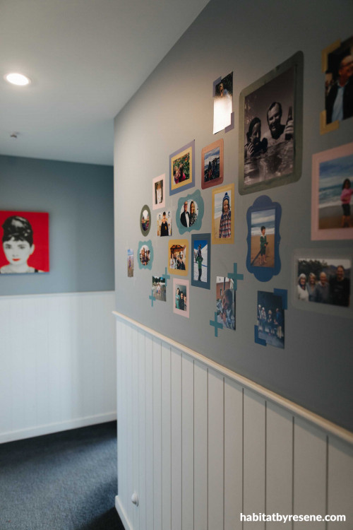 hallway, grey hallway, white and grey interior, tongue and groove panelling, interior panelling