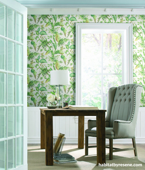 wallpaper, pattern, interior trends, tropical