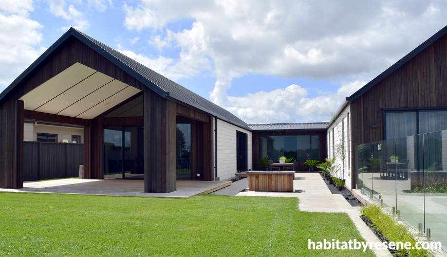 exterior, brown, black, stains