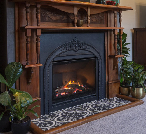 fireplace, original fireplace, living room fireplace, lounge fireplace, brown lounge, taupe grey