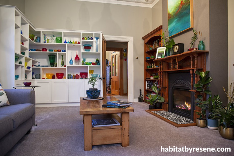 living room, lounge, renovation, brown living room, fireplace, neutral lounge, grey living room